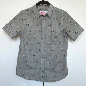 Target pride rainbow flag short sleeve cotton button up